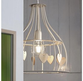 ONLI - Luster na lanku LEONILDE 1xE27/15W/230V béžová