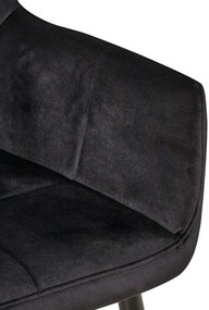 Jedálenská stolička Emia (SET 2 ks) - zamat, kovové nohy čierne - Čierna