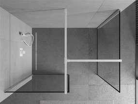 Mexen Kioto, sprchový kút typ Walk-In 130 x 110 cm, 8mm sklo-čierny vzor, biely profil, 800-130-202-20-70-110