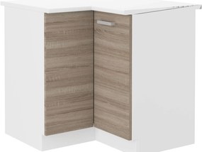 Rohová dolná kuchynská skrinka Domton 89 x 89 DN ZB (biela + dub sonoma truflový). Vlastná spoľahlivá doprava až k Vám domov. 1033024
