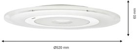 Stropné LED svietidlo Volta, 1x LED 36w, 3000-4000k, w, s ovládačom