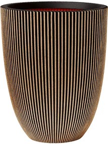 Kvetináč Capi Nature Groove Vase Elegant Low Black Gold 46x58 cm