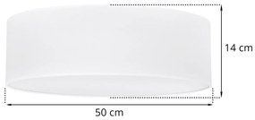 Stropné svietidlo Gaja, 1x biele textilné tienidlo, (biele plexisklo), (fi 50cm)