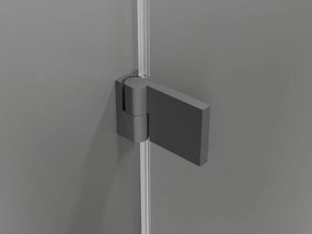 Mexen Lunar-B, Otočné ľavé sprchové dvere 115 cm, 8mm číre sklo, grafitový profil, 832S-115-050-95-00-L