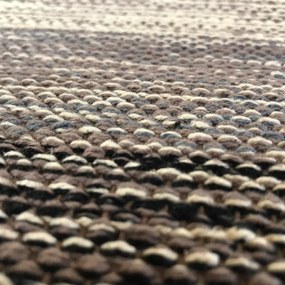 Čierno-sivý bavlnený koberec Webtappeti Happy, 55 x 140 cm