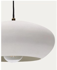 Biele závesné svietidlo s kovovým tienidlom ø 40 cm Inda – Kave Home