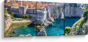Obraz - Dubrovník (s hodinami) (90x30 cm)