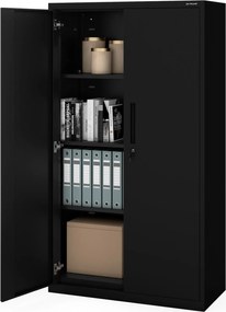 Kovová modulárna multifunkčná skriňa na podstavci čierna MEGAN 1600 x 900 x 400 mm