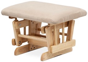 Dojčiace / hojdacie kreslo glider, poťah béžová látka, masív prírodný kaučukovník