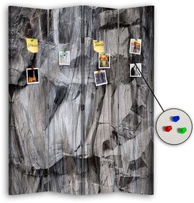 Gario Paraván Drsná sivá Rozmery: 145 x 170 cm, Prevedenie: Korkový paraván