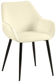 Jedálenská stolička Luena zamat - krémová