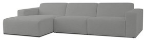Sivá rohová pohovka z textílie buklé (ľavý roh) Roxy – Scandic