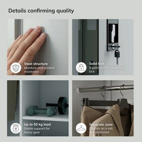 Uzamykateľná hospodárska skriňa sivá DAWID 900 x 1850 x 450 mm