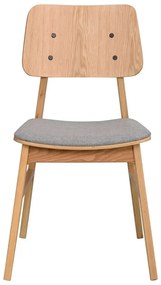 Svetlohnedá jedálenská stolička so svetlosivým sedákom Rowico Nagano