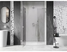 Mexen Lunar L, Otočné ľavé sprchové dvere 145 cm, číre sklo, chrómový profil, 834SL-145-050-01-00-L