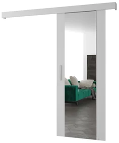 Posuvné dvere 90 cm Sharlene II (biela matná + biela matná + strieborná) (so zrkadlom). Vlastná spoľahlivá doprava až k Vám domov. 1043637