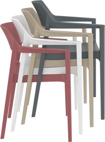 TULUM záhradná stolička s podrúčkami dark grey