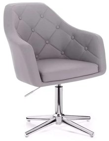 LuxuryForm DESIGN Kreslo ANDORA na striebornom kríži - sivé