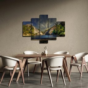 Obraz krajiny s jazerom (150x105 cm)