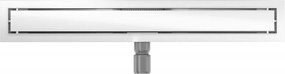 Mexen Flat nerezový sprchový žľab 60 cm vzor biele sklo, 1027060-15
