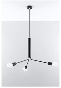 Čierne závesné svietidlo s kovovým tienidlom ø 74 cm Donato – Sollux