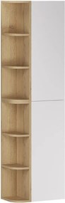 Závesná vysoká kúpeľňová skrinka Aster I 160 cm biela/dub cremona