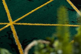 Koberec EMERALD exkluzívny 1020 glamour, styl marmur, trojuholníky fľaškovo zelený / zlatý