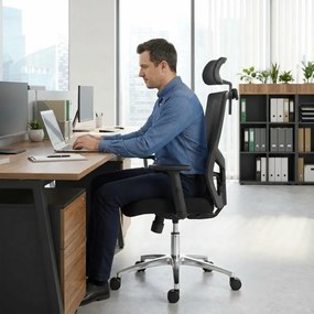 Kancelárska ergonomická stolička Neoseat GRANDINI — čierna, nosnosť 150 kg