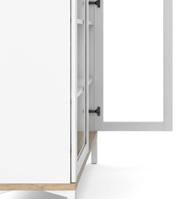 Biela/v prírodnej farbe vitrína v dekore duba 89x203x36 cm Roomers – Tvilum