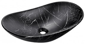 Umývadlo na dosku Lena MB2 61 cm čierny mramor