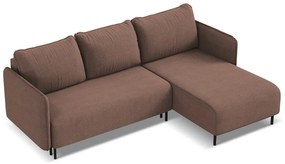 Ružová rozkladacia/s úložným priestorom rohová pohovka (pravý roh) Luana – Makamii