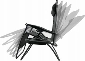 CH Záhradné skladacie relaxačné kreslo s vankúšom Zero IV - sivá