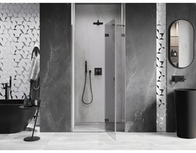 Mexen, Mexen Lunar pravé otočné sprchové dvere 90 cm, priehľadné, pištoľovo sivá kartáčovaná - 834-090-000-66-00-P