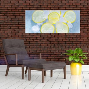 Obraz citróna v ľade (120x50 cm)