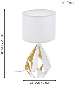 Eglo 43078 - Stolná lampa CARLTON 1xE27/60W/230V
