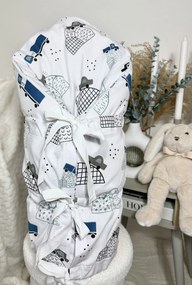 INTERMEDIC SK Obliečka na zavinovačku 73×73 – Modré autá, 100 % bavlna Veľkosť: 37x120 cm