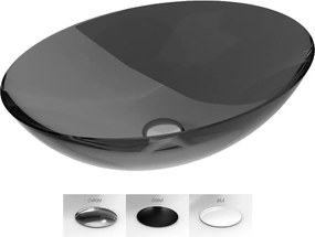 Besco Umývadlo na dosku zo syntetickej živice Anya 50x35 cm Carbon Grey s výpusťou Click-Clack BESCO-Typ výpuste: Click-Clack bez prepadu, čierna mat…