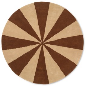 Okrúhly všívaný koberec Arch, malý – hnedý/sivobiely