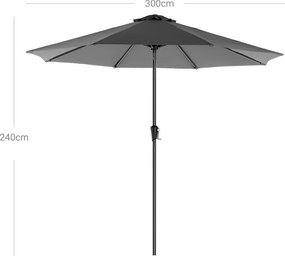 Slnečník POSITANO, Ø300cm, šedá SongmicsHome