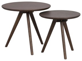 Okrúhly odkladací stolík s doskou v dubovom dekore ø 50 cm Yumi – Rowico