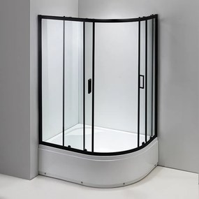 BPS-koupelny Asymetrický sprchový kút MAJA BL R 115x85 cm pravý, čierna/transparent v sete s hlbokou sprchovou vaničkou