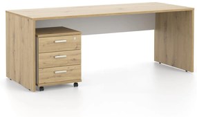 DREVONA Kancelársky stôl LUTZ 200x80 dub artisan + biela