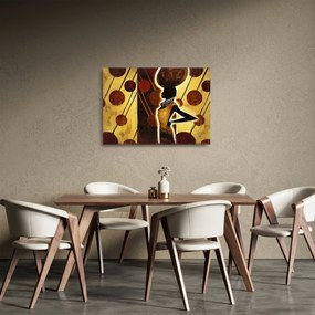 Sklenený obraz umelecké pradávnej maľby (70x50 cm)