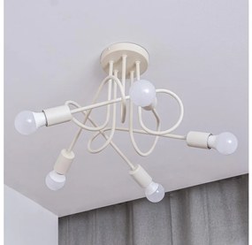 Prisadený luster OXFORD 5xE27/15W/230V krémový