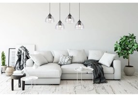 Závesné svietidlo Venice, 4x číre sklenené tienidlo