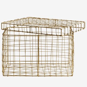 MADAM STOLTZ Drôtený košík s vekom Rectangular Wire Basket Veľkosť S