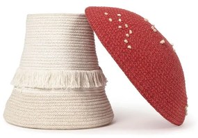 Červený/krémový látkový detský kôš na hračky ø 38x33 cm Big Mushroom – Lorena Canals