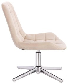 LuxuryForm DESIGN Stolička PARIS VELUR na striebornom kríži - krémová