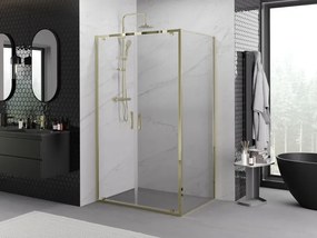 Mexen Exo, výklopný sprchový kút 90 x 95 cm, číre sklo, zlatá, 8182-090-095-50-00