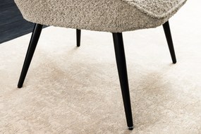 Kreslo Scandinavia champagne s taburetkou